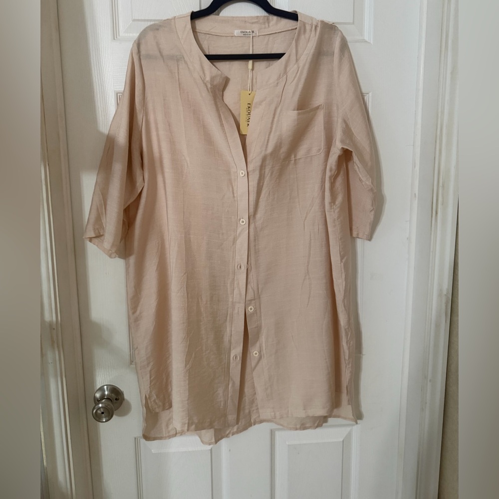 Beige Button-Up Tunic